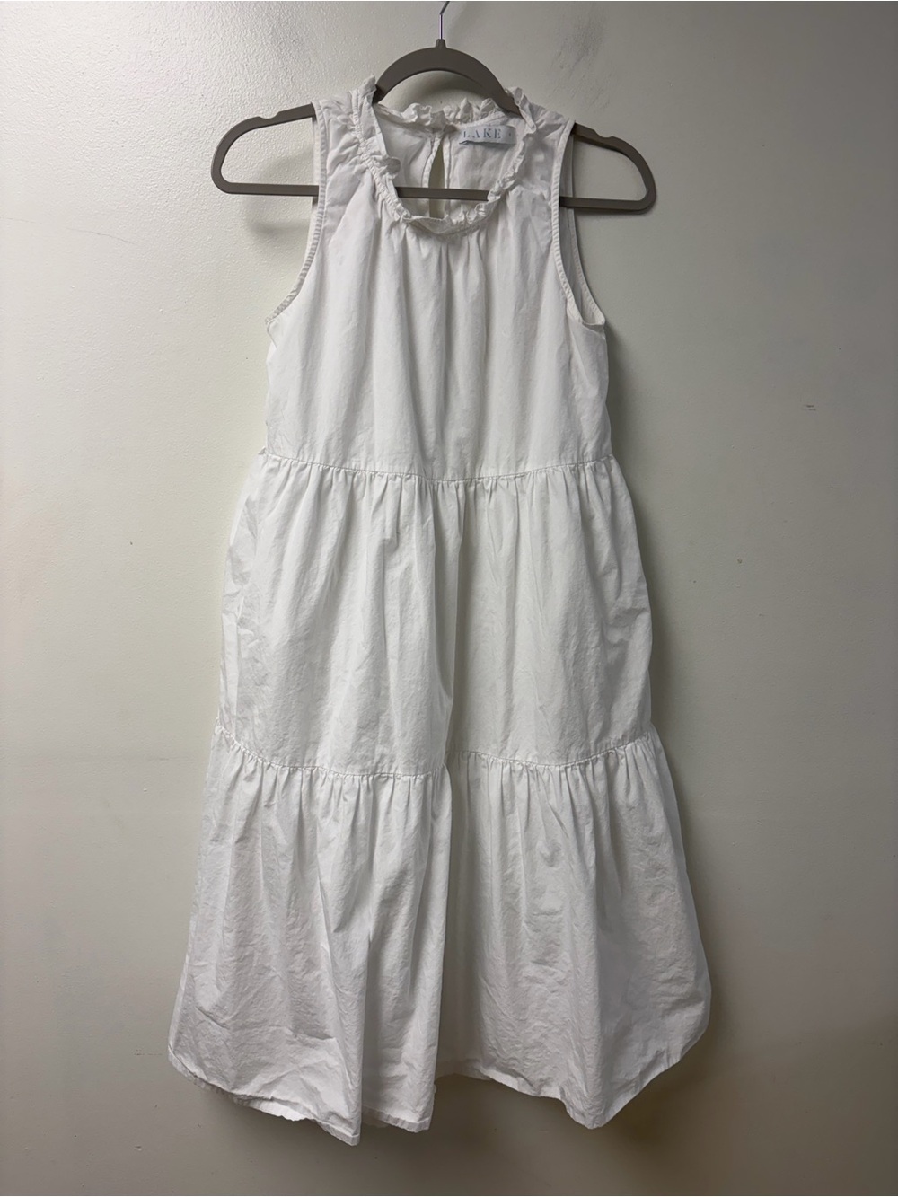 Lake Poplin Ruffle Tiered Midi Dress White Size Small - Picture 4 of 8